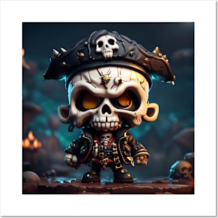 Chibi Style Skull Pirate Posters and Art